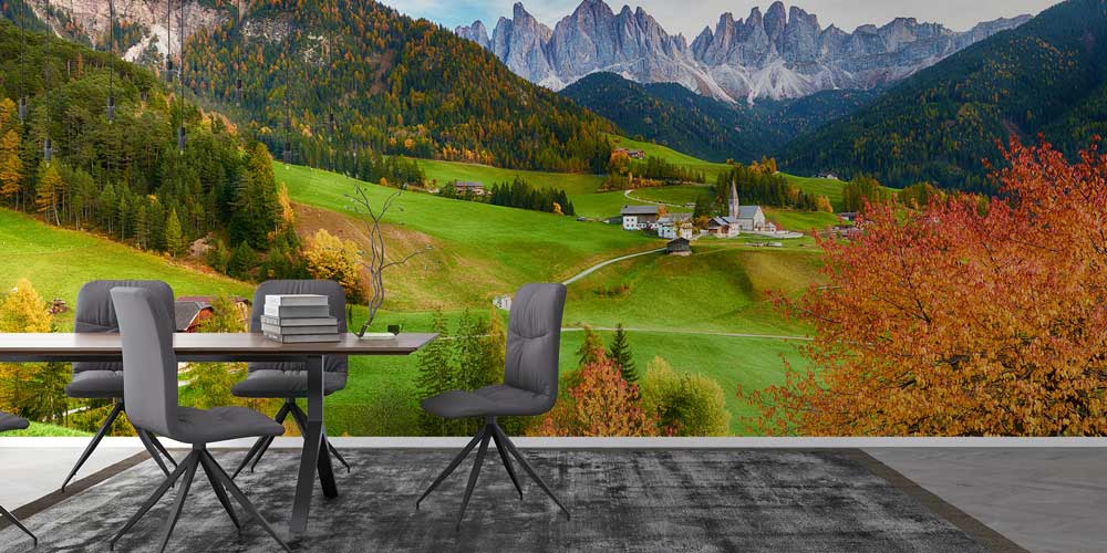 Dolomitler ve Alp Vadisi Manzaralı Avrupa Duvar Kağıdı 13095