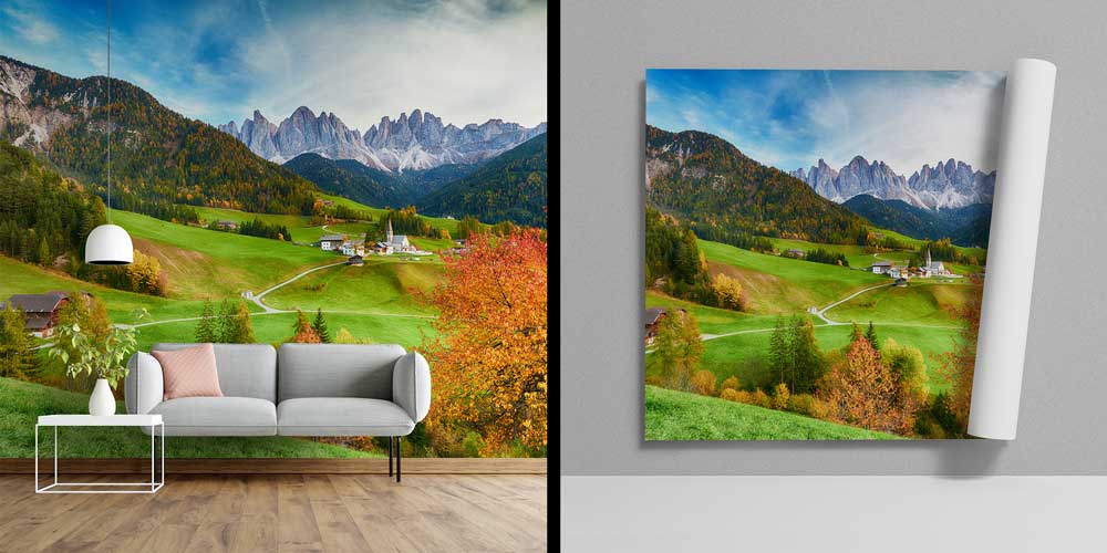 Dolomitler ve Alp Vadisi Manzaralı Avrupa Duvar Kağıdı 13095