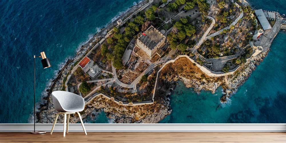 Havadan Yarımada ve Tarihi Yapı Manzaralı Duvar Kağıdı 11529