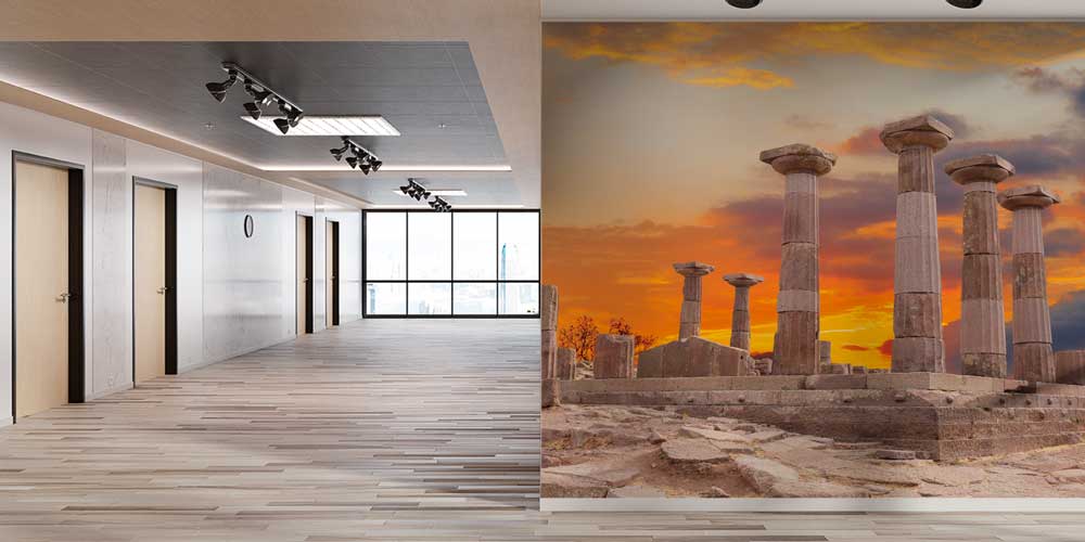 Gün Batımında Antik Sütunlar Manzaralı Duvar Kağıdı 11530