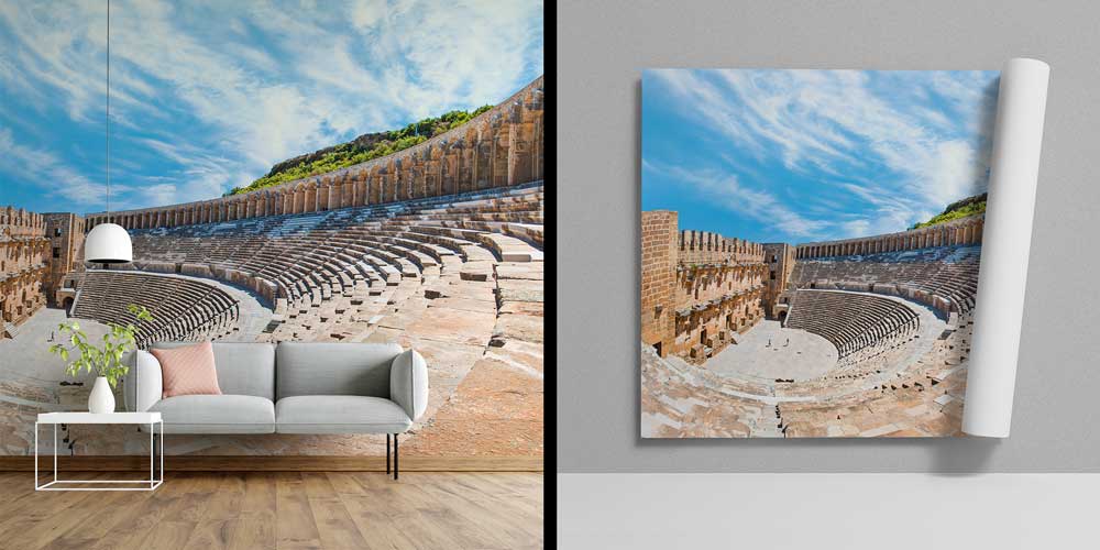 Antik Amfitiyatro Taş Mimarisi Manzarası Duvar Kağıdı 11543