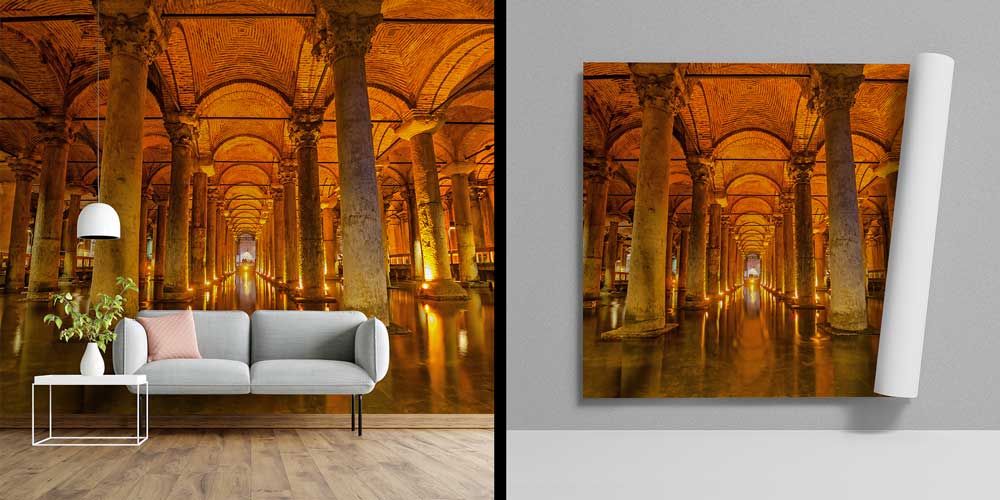 Yerebatan Sarnıcı Sütunlu Mimari Duvar Kağıdı 11554