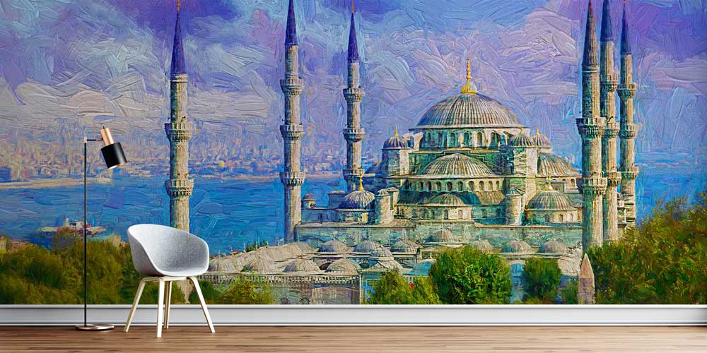 Sultanahmet Camii Sanatsal Panorama Duvar Kağıdı 11560