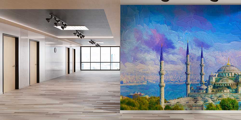 Sultanahmet Camii Sanatsal Panorama Duvar Kağıdı 11560