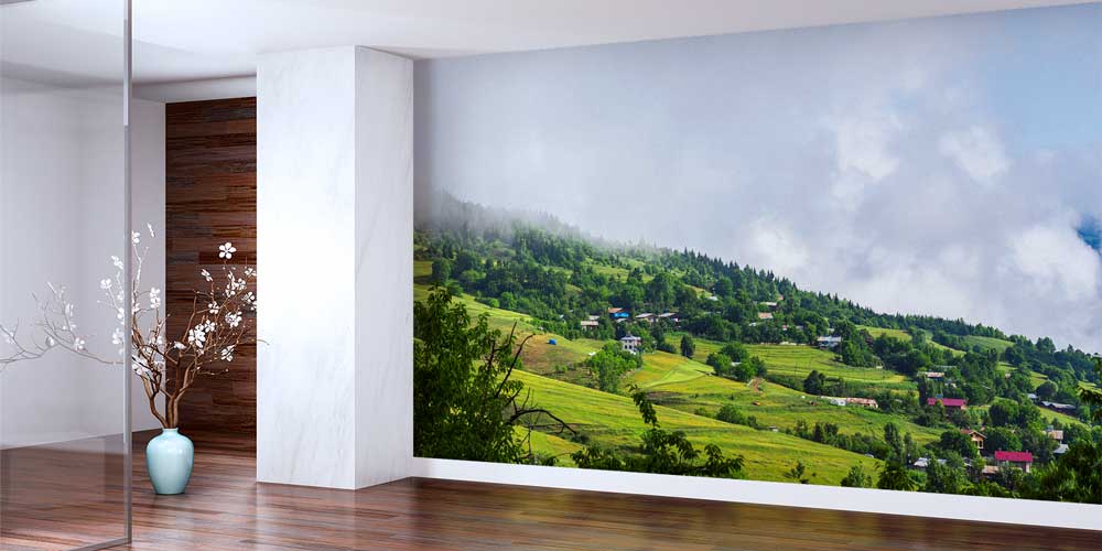 Yeşil Yayla Manzaralı Doğa Temalı Duvar Kağıdı ve Duvar Kaplaması 11599