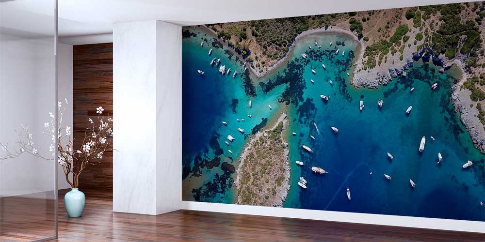 Teknelerle Dolu Doğal Koylar Üstten Görünüm Duvar Kağıdı 11613