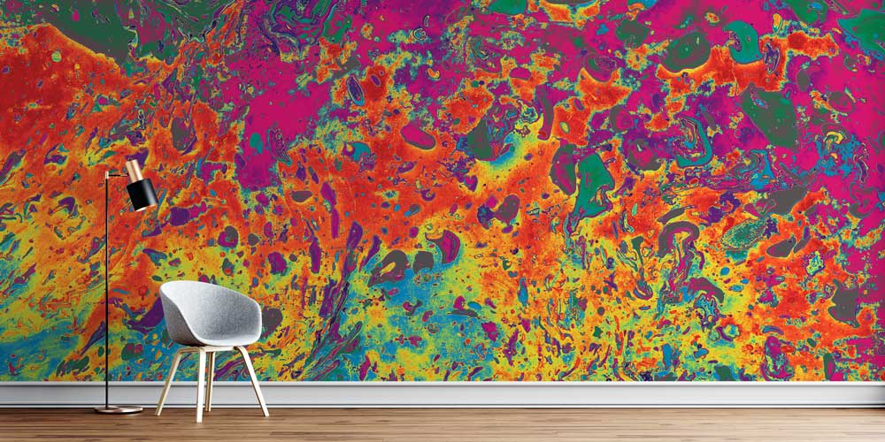 Canlı Renkli Soyut Akışkan Sanat Duvar Kağıdı 11626