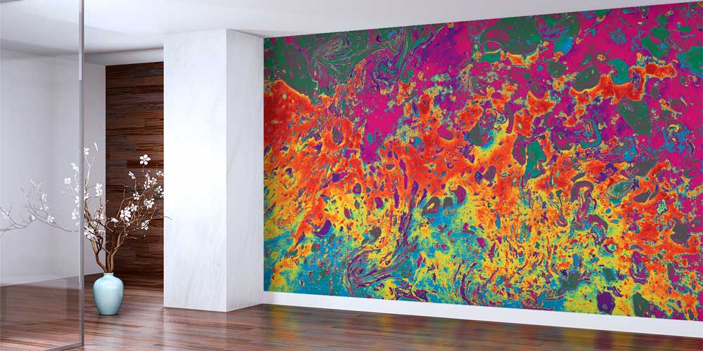 Canlı Renkli Soyut Akışkan Sanat Duvar Kağıdı 11626