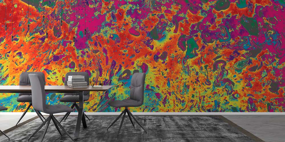 Canlı Renkli Soyut Akışkan Sanat Duvar Kağıdı 11626