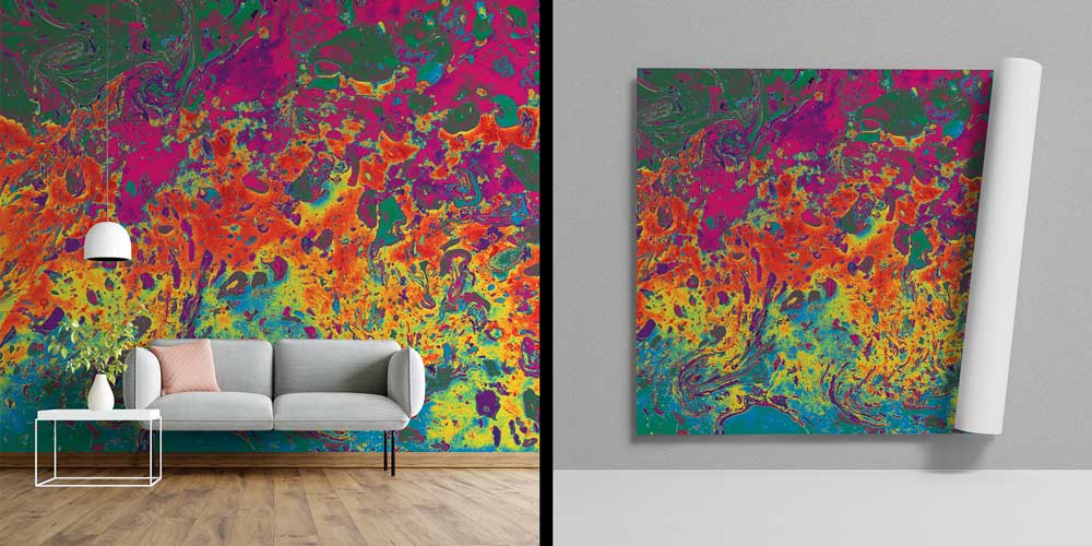 Canlı Renkli Soyut Akışkan Sanat Duvar Kağıdı 11626