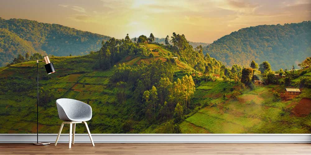 Yeşil Teraslı Dağ Manzarası Duvar Kağıdı 12796