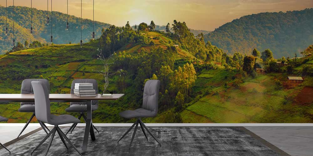 wallpaper-wall-decor-12796-02 Yeşil Teraslı Dağ Manzarası Duvar Kağıdı 12796