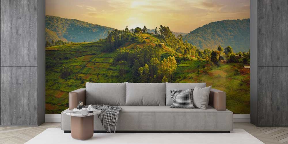 wallpaper-wall-decor-12796-04 Yeşil Teraslı Dağ Manzarası Duvar Kağıdı 12796