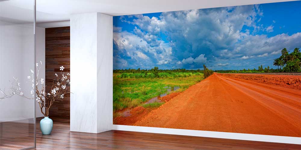 Afrika Kırmızı Toprak Yol Manzara Duvar Kağıdı 12798