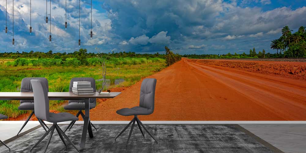 Afrika Kırmızı Toprak Yol Manzara Duvar Kağıdı 12798