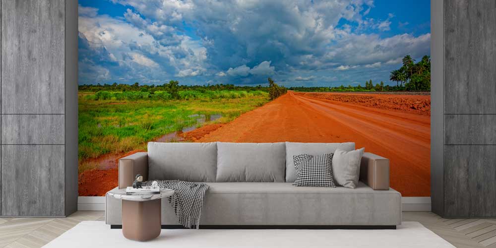 Afrika Kırmızı Toprak Yol Manzara Duvar Kağıdı 12798