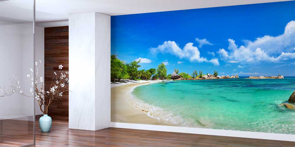 Tropikal Sahil ve Kaya Formları Duvar Kağıdı 12820