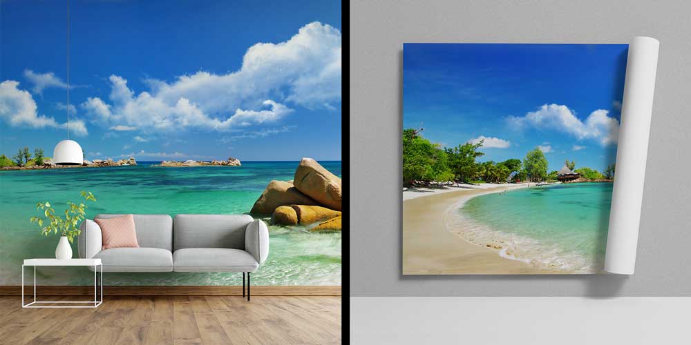 Tropikal Sahil ve Kaya Formları Duvar Kağıdı 12820