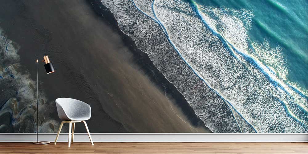 Havadan Çekim Dalga ve Kıyı Deseni Duvar Kağıdı 12987
