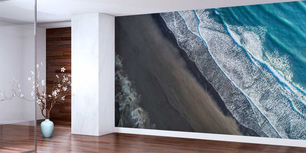 wallpaper-wall-decor-12987-01 Havadan Çekim Dalga ve Kıyı Deseni Duvar Kağıdı 12987