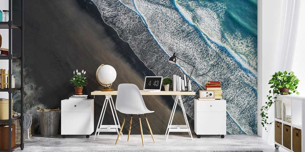 wallpaper-wall-decor-12987-02 Havadan Çekim Dalga ve Kıyı Deseni Duvar Kağıdı 12987