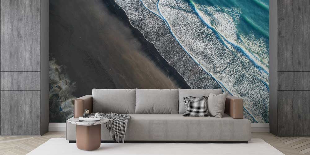 wallpaper-wall-decor-12987-04 Havadan Çekim Dalga ve Kıyı Deseni Duvar Kağıdı 12987