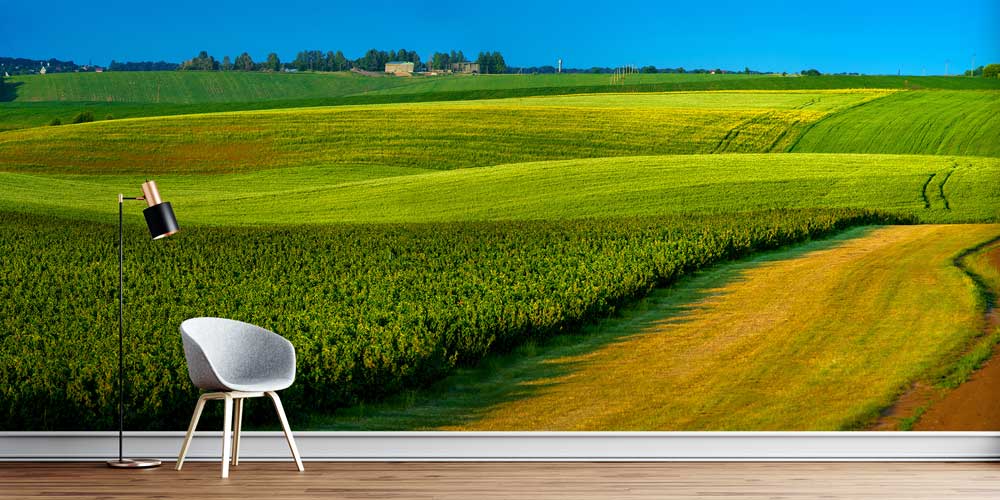 Yeşil Kırsal Tarım Manzaralı Duvar Kağıdı 13002