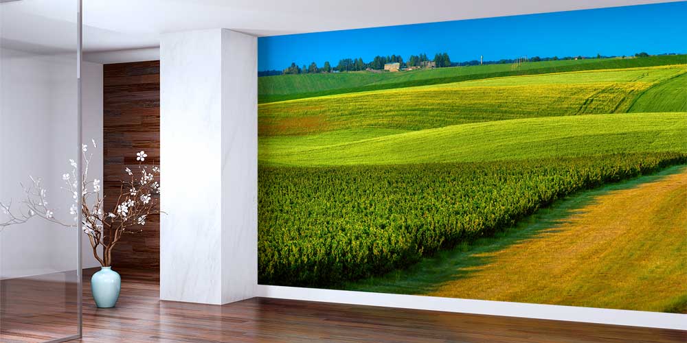 Yeşil Kırsal Tarım Manzaralı Duvar Kağıdı 13002