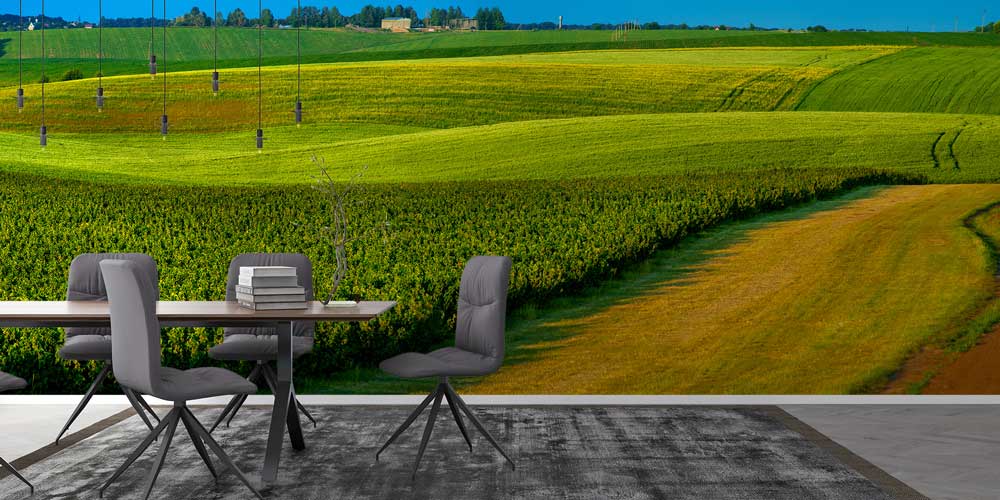 Yeşil Kırsal Tarım Manzaralı Duvar Kağıdı 13002