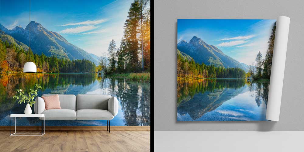 Göl Yansımalı Dağ ve Orman Manzaralı Doğa Duvar Kağıdı 13015