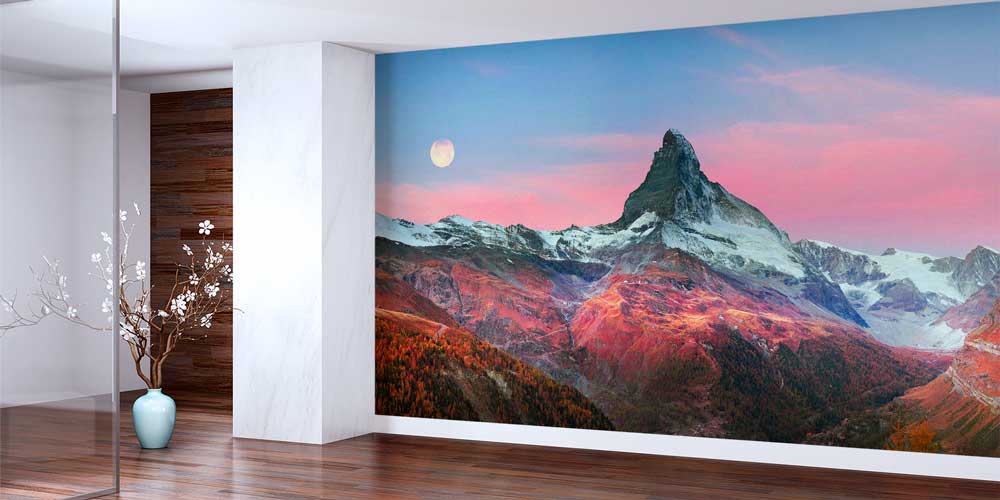 Gün Batımında Matterhorn Dağı Manzaralı Avrupa Duvar Kağıdı 13022