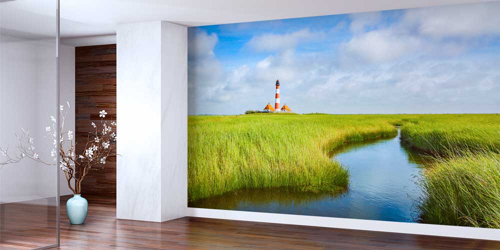 Sazlıklar Arasında Deniz Feneri Manzaralı Avrupa Duvar Kağıdı 13037