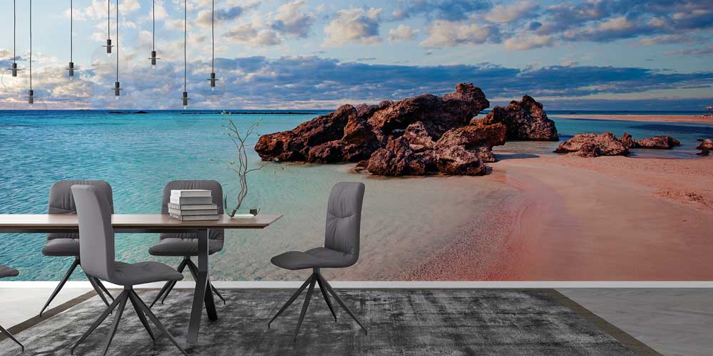 Kayalık Kıyı ve Sakin Deniz Manzaralı Doğa Duvar Kağıdı 13041