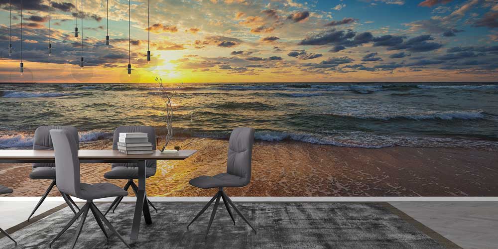 Gün Batımı Sahil Manzarası Duvar Kağıdı 12804