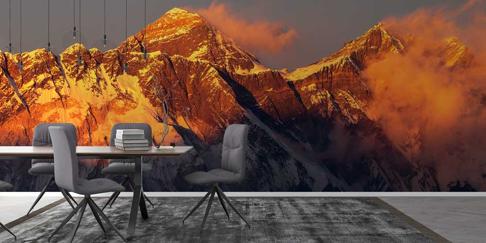 Sisler arasında uzanan Çin Seddi’nin panoramik manzara duvar kağıdı görünümü. 12830