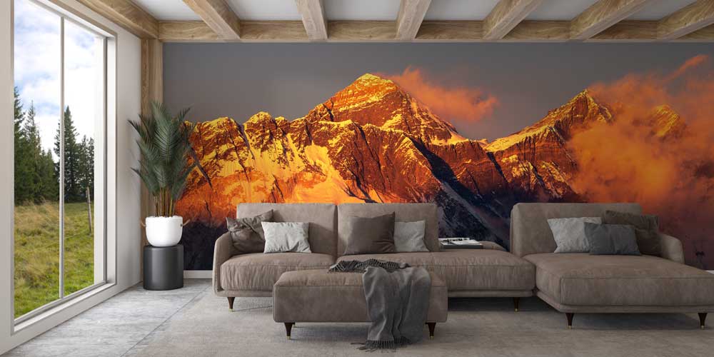 Sisler arasında uzanan Çin Seddi’nin panoramik manzara duvar kağıdı görünümü. 12830