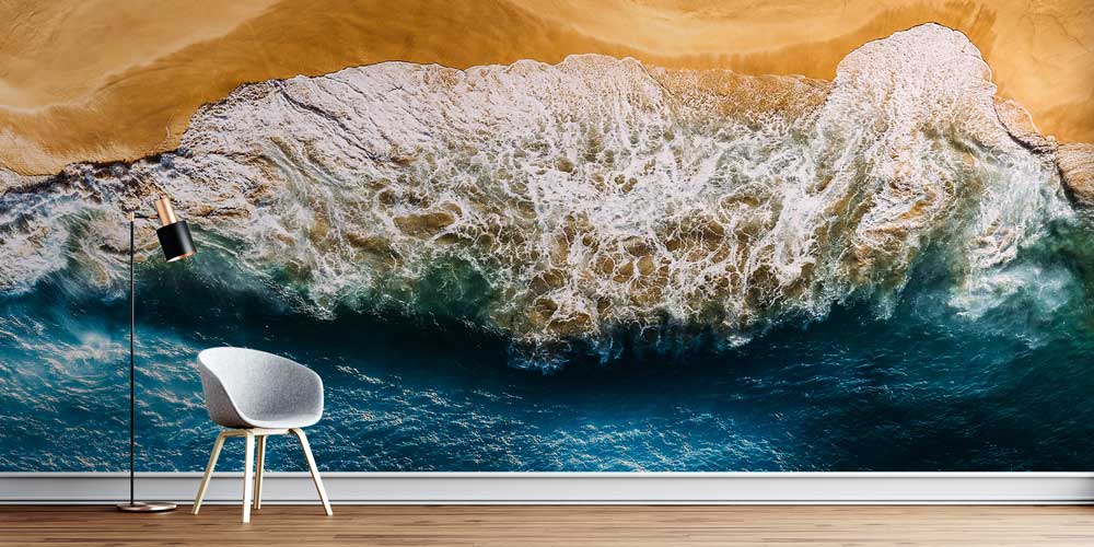 wallpaper-wall-design-12838-00 Havadan Çekim Sahil ve Dalga Detayları Duvar Kağıdı 12838