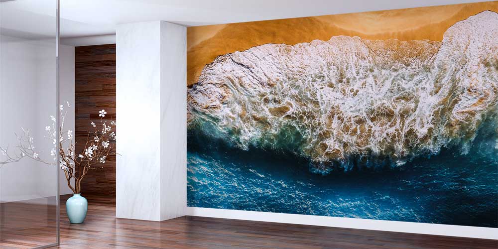 Havadan Çekim Sahil ve Dalga Detayları Duvar Kağıdı 12838