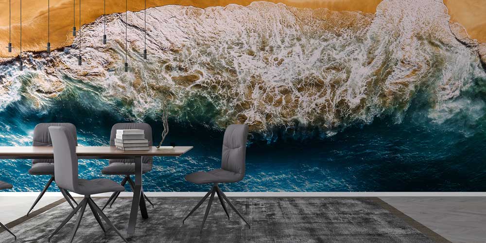 Havadan Çekim Sahil ve Dalga Detayları Duvar Kağıdı 12838