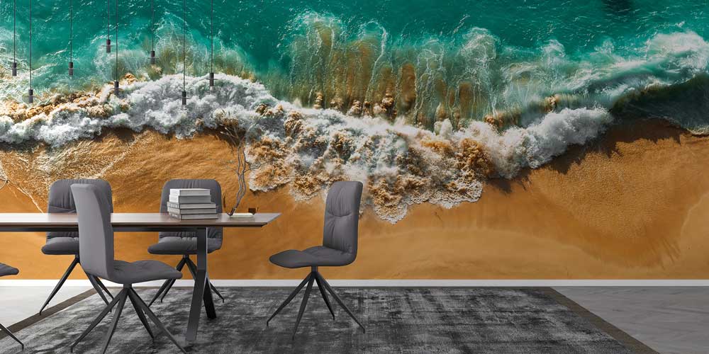 wallpaper-wall-design-12839-02 Okyanus Dalgaları ve Altın Sahil Duvar Kağıdı 12839