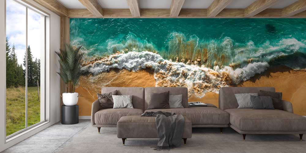 wallpaper-wall-design-12839-03 Okyanus Dalgaları ve Altın Sahil Duvar Kağıdı 12839