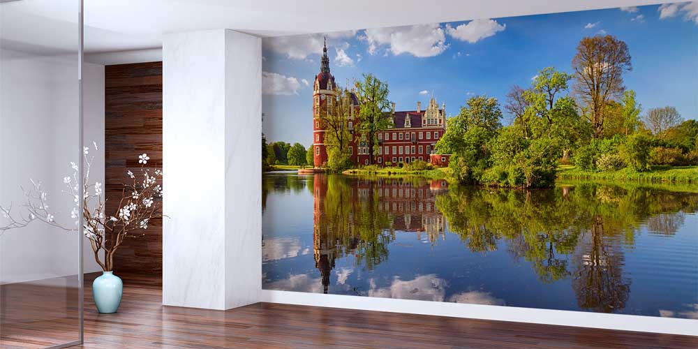 Göl Kenarı Şato Manzarası Duvar Kağıdı 12978