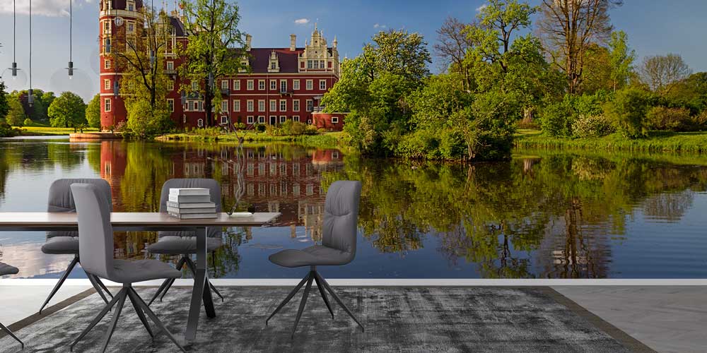 Göl Kenarı Şato Manzarası Duvar Kağıdı 12978