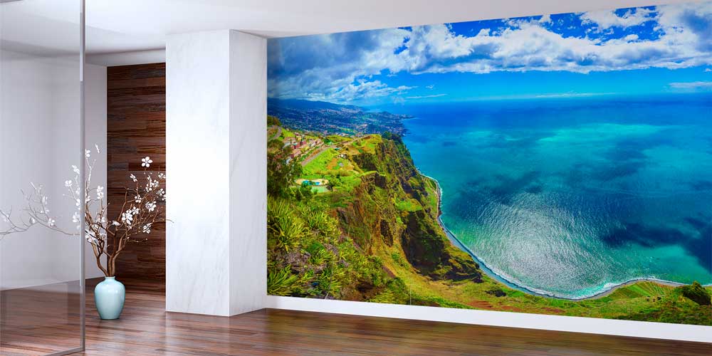 Panoramik Okyanus ve Kayalık Kıyı Manzaralı Duvar Kağıdı 12989