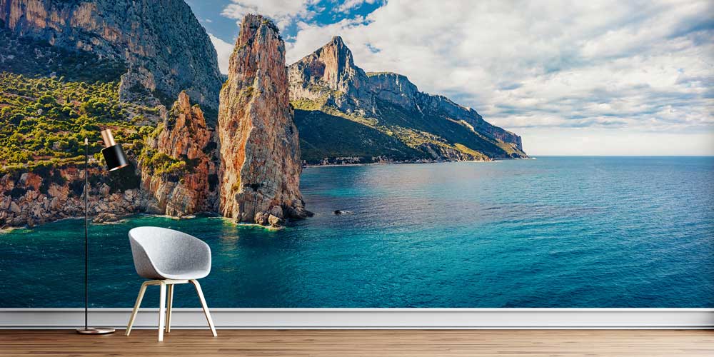 Kayalık Kıyılar ve Turkuaz Deniz Manzaralı Avrupa Duvar Kağıdı 13117