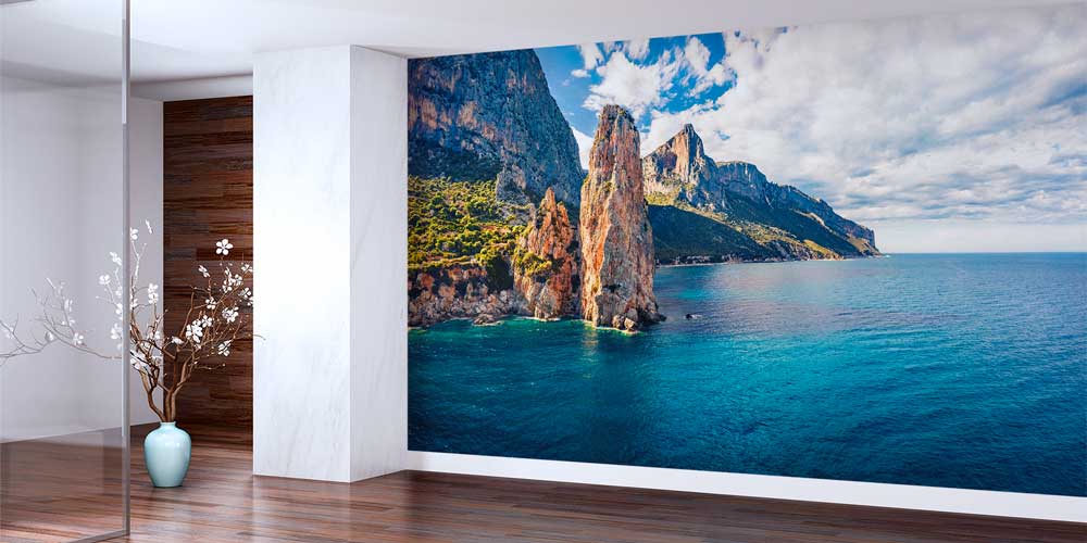 Kayalık Kıyılar ve Turkuaz Deniz Manzaralı Avrupa Duvar Kağıdı 13117