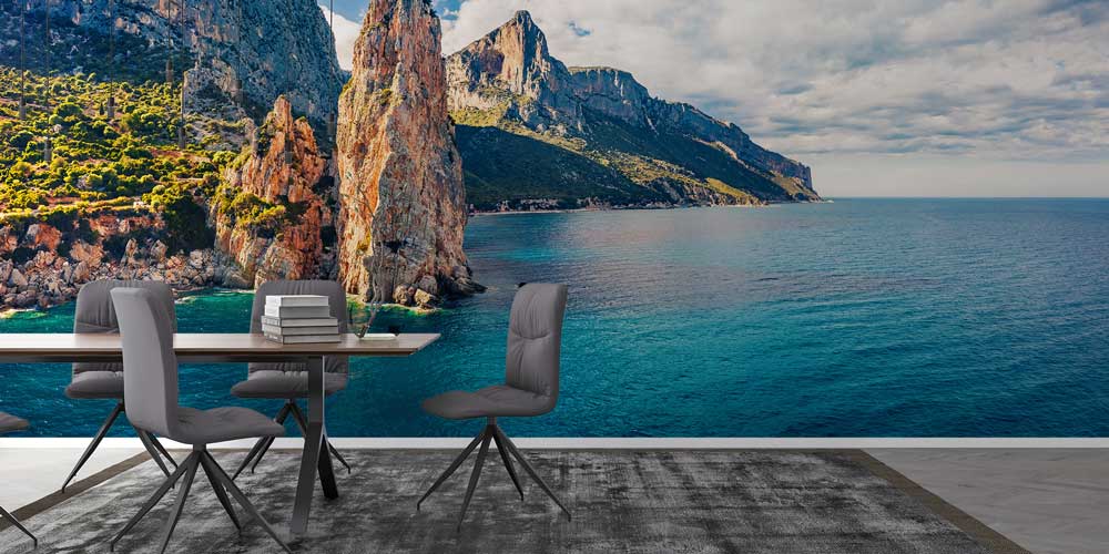 Kayalık Kıyılar ve Turkuaz Deniz Manzaralı Avrupa Duvar Kağıdı 13117