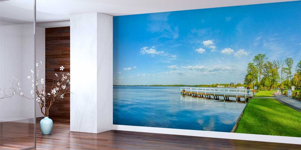 Göl Kıyısı Park ve İskele Manzaralı Avrupa Duvar Kağıdı 13121