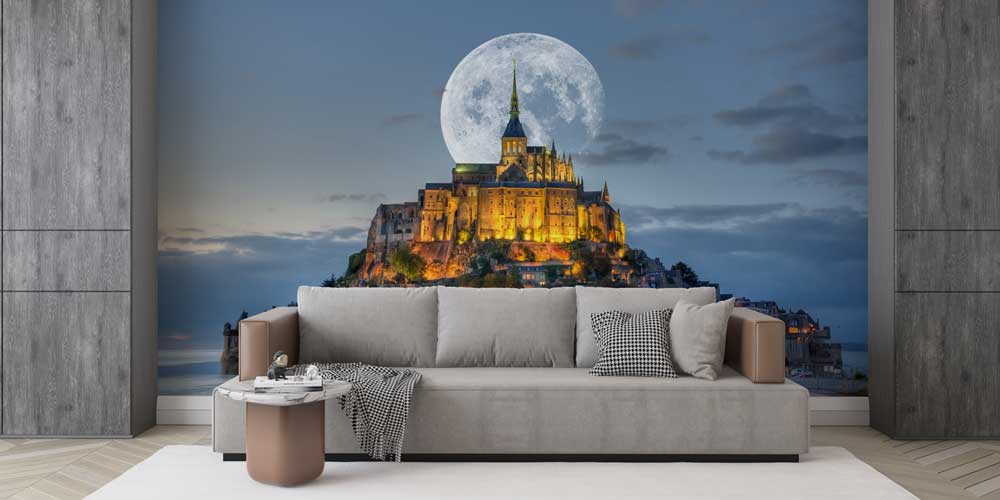 Ay Işığında Mont Saint-Michel Avrupa Fotoğraf Duvar Kağıdı 12898