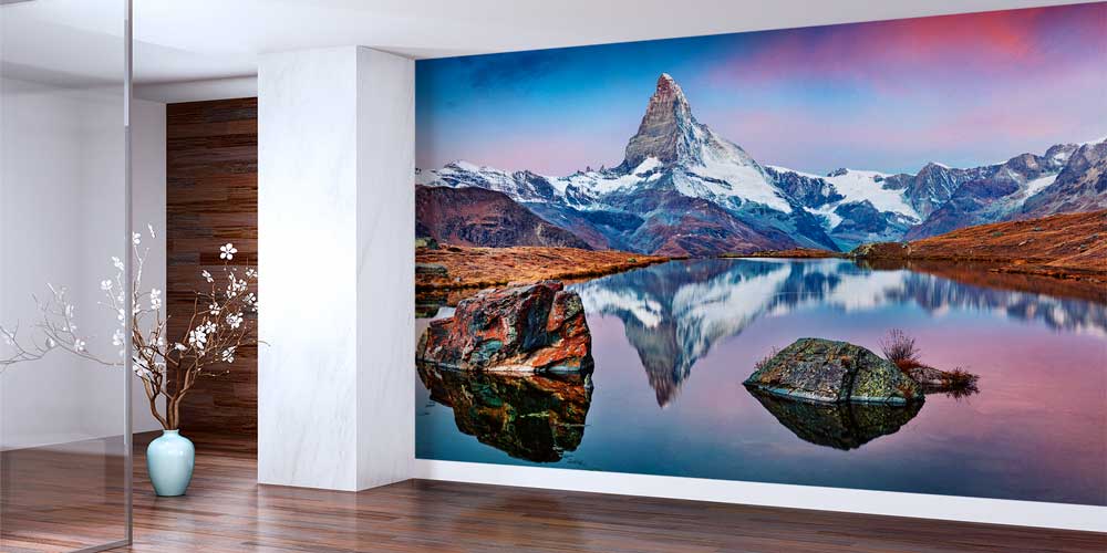 Zirve Dağı ve Göl Yansıması Manzaralı Avrupa Duvar Kağıdı 13089